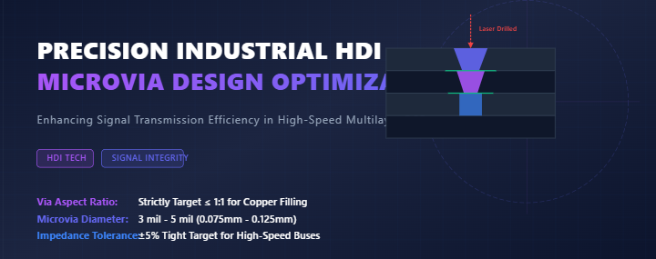 บล็อกบริษัทล่าสุดเกี่ยวกับ เทคโนโลยี HDI: ปรับปรุงการออกแบบไมโครเวียใน PCB HDI เพื่อเพิ่มการส่งสัญญาณสําหรับเครื่องควบคุมอุตสาหกรรม